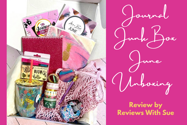 Desempaquetado y reseña de la caja de basura de June Journal por Reviews With Sue 