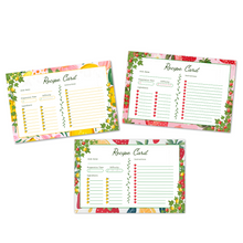 Juego de 12 tarjetas con recetas