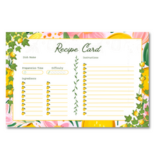 Juego de 12 tarjetas con recetas