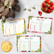 Juego de 12 tarjetas con recetas