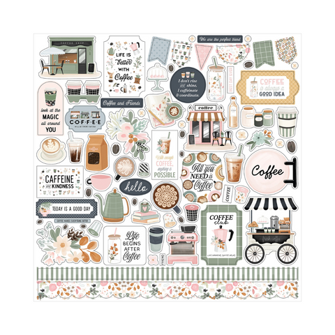 Cozy Café Cardstock Stickers (12'' x 12'')