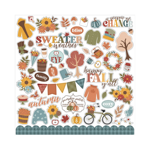 Cozy Autumn Cardstock Stickers - 12