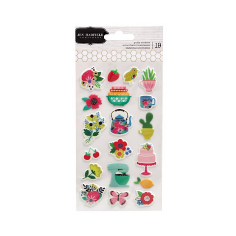 Happy Days Floral Puffy Stickers