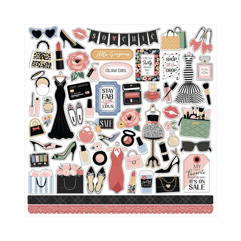 Glam Girl Cardstock Stickers - 12