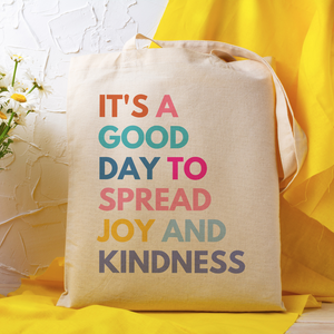 Joy and Kindness Canvas Tote Bag