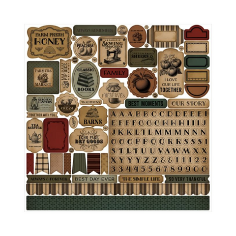 Market Day Vintage Cardstock Stickers - 12