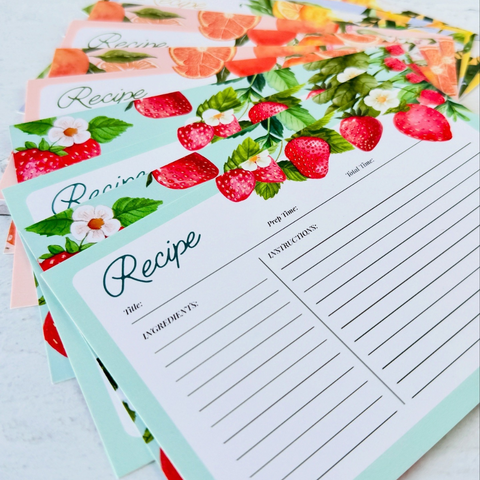 Citrus Bloom Recipe Card Set of 12 by Journal Junk