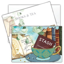 Load image into Gallery viewer, Books &amp; Tea Notecard with Tea Bag
