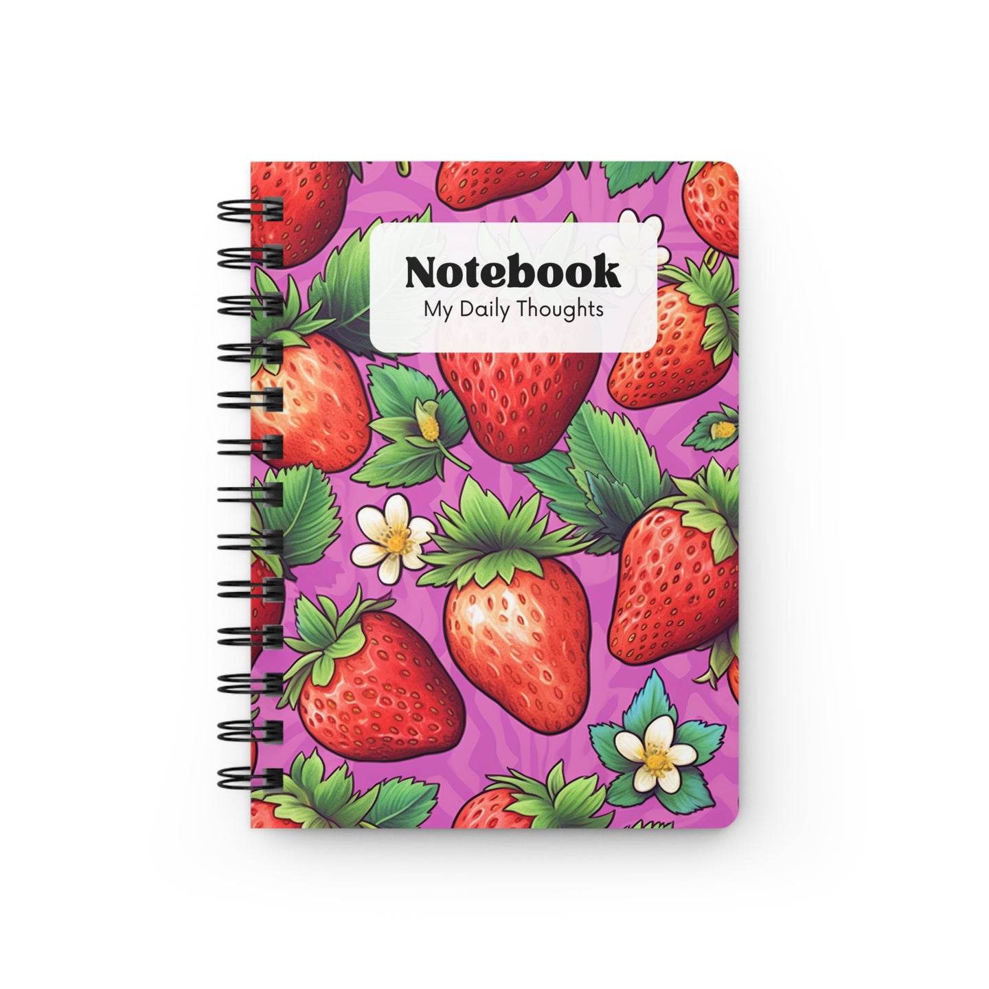 Preview Book: Daily Thoughts Strawberry Spiral Bound Journal