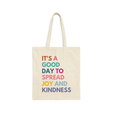 Load image into Gallery viewer, Joy and Kindness Canvas Tote Bag
