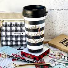 Load image into Gallery viewer, Baby It’s Cold Outside Travel Mug with Notepad
