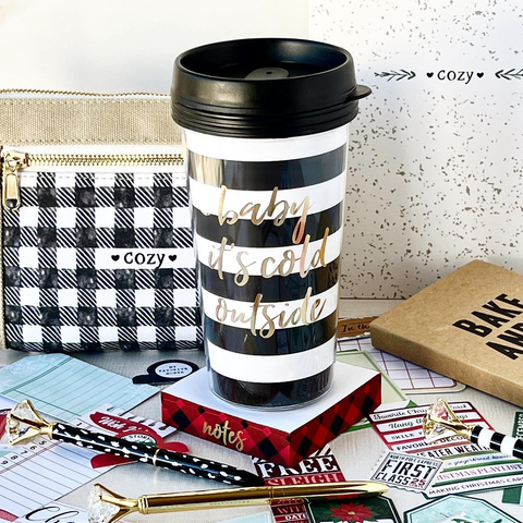 Taza de viaje con bloc de notas 