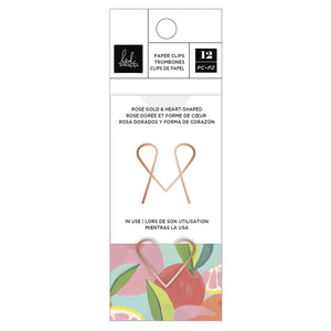 Blush & Heart Paper Clips