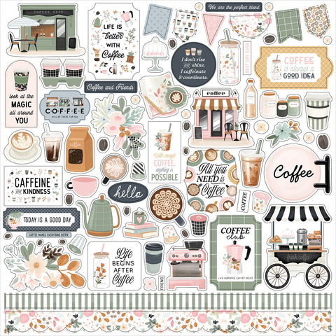 Cozy Café Cardstock Stickers (12'' x 12'')