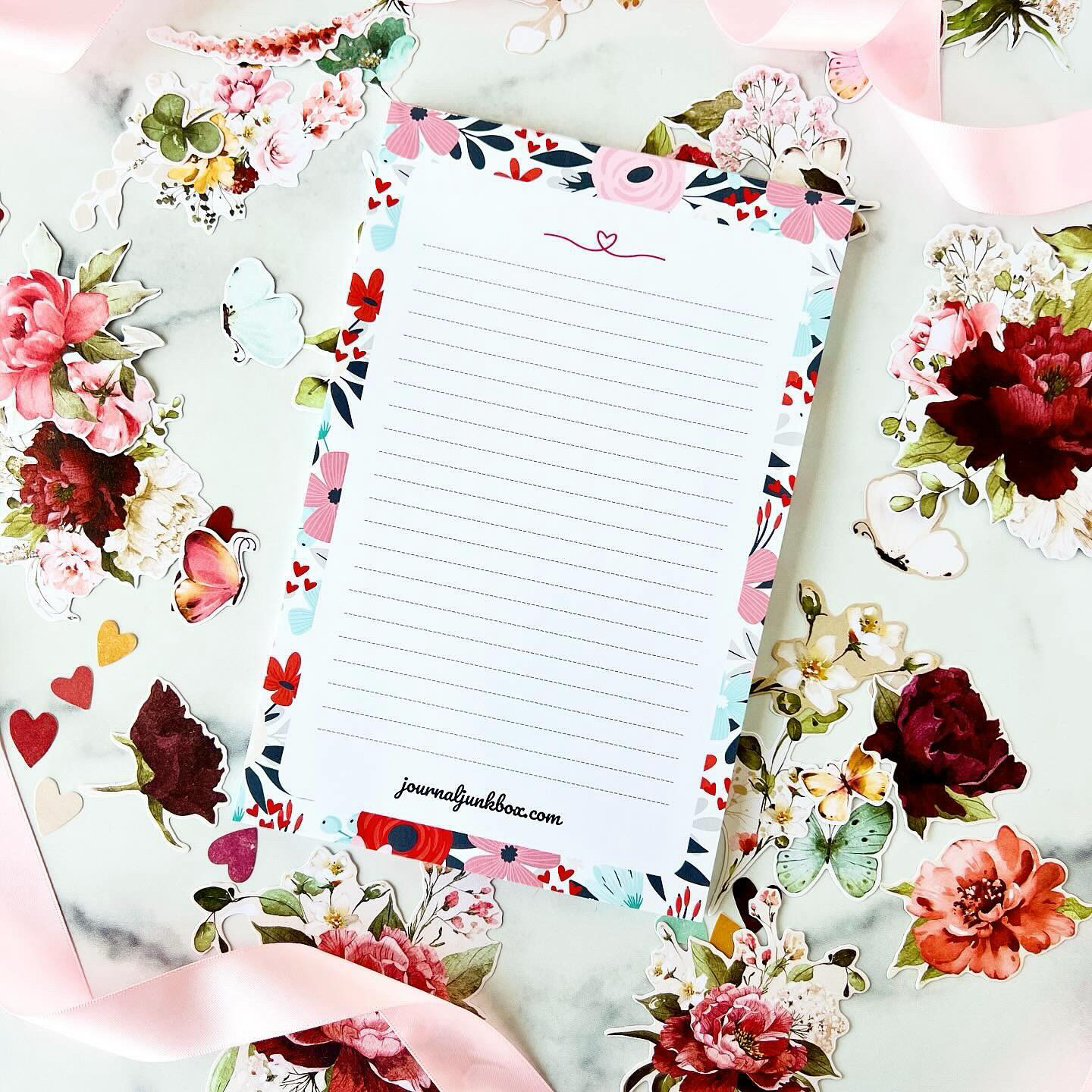 Floral Hearts Notepads