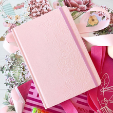 Load image into Gallery viewer, Harmony Pink Floral Grid Dot Journal
