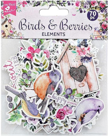 Feathers & Berries Embellishments Set (70 pieces)