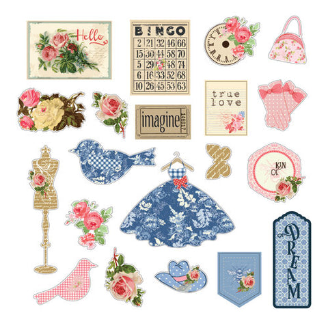 Frayed Edges Die Cut Ephemera Pieces, 20 pc