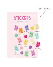 Gummy Bear Clear Stickers - 19 Stickers