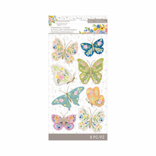 Antique Butterfly Garden Dimensional Stickers