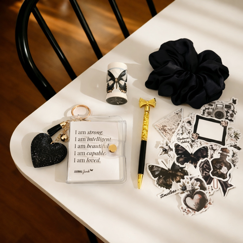 Exquisite Whispers Black Mini Journal Kit