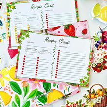 Juego de 12 tarjetas con recetas