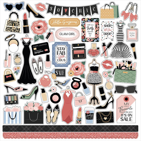 Glam Girl Cardstock Stickers - 12
