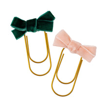 Glamour Velvet Bow Paper Clip Set