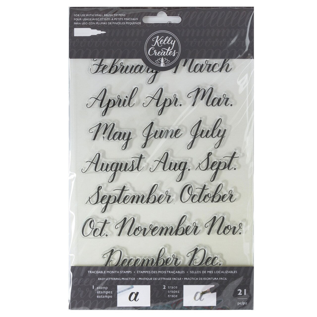 Sellos transparentes de calendario de Stamp & Trace