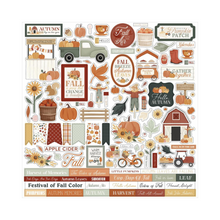 Golden Autumn Cardstock Stickers - 12