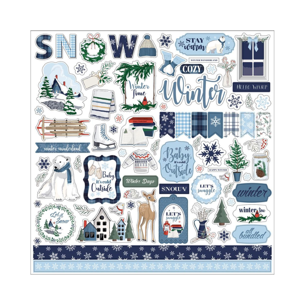 Baby It's Cold Cardstock Sticker Sheet 12x12 – DG Journals