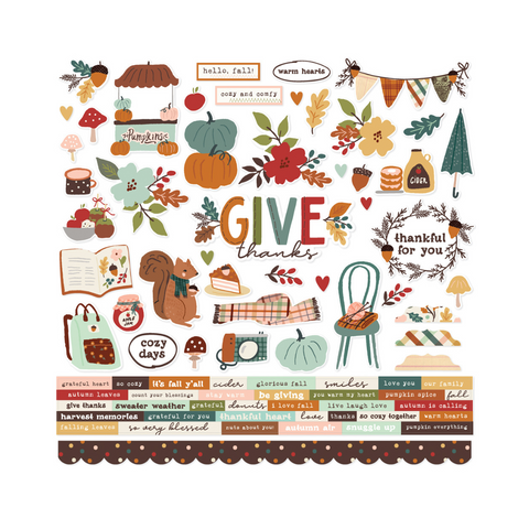 Cider and Sweets Fall Cardstock Sticker Sheet - 12