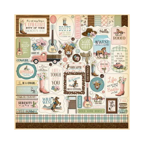 Be a Cowgirl Cardstock Stickers 12