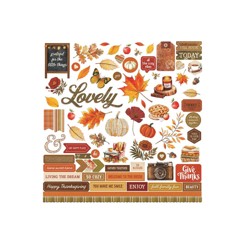 Give Thanks Fall Stickers 12 x 12