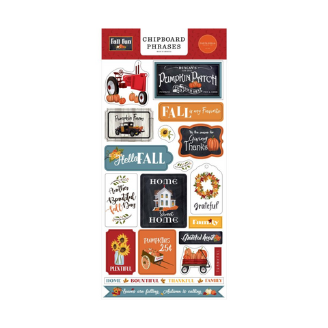 Pumpkin Spice Fall-Themed Chipboard Phrases 6x13