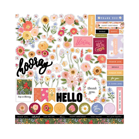 Hello Flora Cardstock Stickers 12 x 12