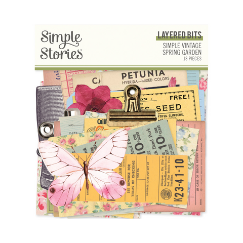 Spring Vintage Floral Layered Die Cut Pieces