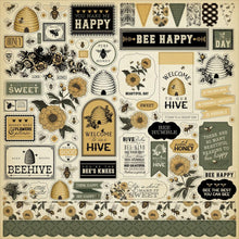 Busy Bee Vintage Cardstock Stickers - 12