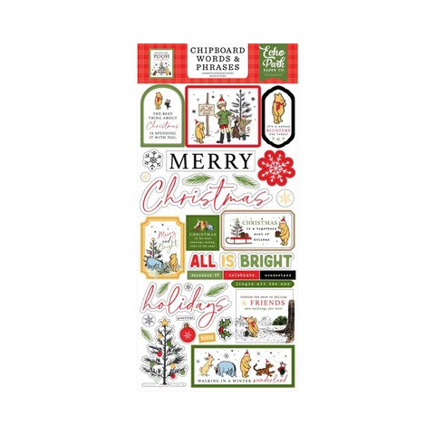 Winnie Holiday Decorative Chipboard Stickers 6