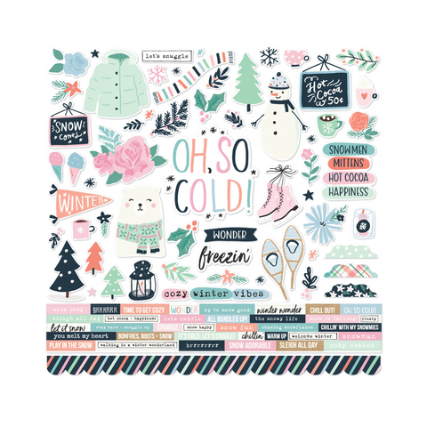 Winter Wonderland Cardstock Sticker Sheet - 12